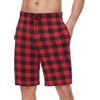 image:imageWiWi Mens Pajama Shorts Super Soft Lounge Bottoms Bamboo Viscose Cooling Sleep Bottom with Pockets S3XAred Buffalo Plaid