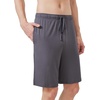 image:imageWiWi Mens Pajama Shorts Super Soft Lounge Bottoms Bamboo Viscose Cooling Sleep Bottom with Pockets S3XBblackdark Grey