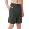 image:imageWiWi Mens Pajama Shorts Super Soft Lounge Bottoms Bamboo Viscose Cooling Sleep Bottom with Pockets S3XBcharcoal Heatherdog