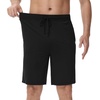 image:imageWiWi Mens Pajama Shorts Super Soft Lounge Bottoms Bamboo Viscose Cooling Sleep Bottom with Pockets S3XEblack