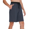 image:imageWiWi Mens Pajama Shorts Super Soft Lounge Bottoms Bamboo Viscose Cooling Sleep Bottom with Pockets S3XEmidnight Blue