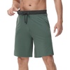 image:imageWiWi Mens Pajama Shorts Super Soft Lounge Bottoms Bamboo Viscose Cooling Sleep Bottom with Pockets S3XEmoss Green