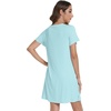 image:imageWiWi Nightgowns for Women Short Sleeve Sleepshirt Pajama Shirt Viscose from bamboo Soft Sleep Dress Vneck Nightshirt SXXLAaqua