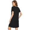 image:imageWiWi Nightgowns for Women Short Sleeve Sleepshirt Pajama Shirt Viscose from bamboo Soft Sleep Dress Vneck Nightshirt SXXLAblack
