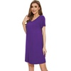 image:imageWiWi Nightgowns for Women Short Sleeve Sleepshirt Pajama Shirt Viscose from bamboo Soft Sleep Dress Vneck Nightshirt SXXLAlilac