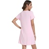 image:imageWiWi Nightgowns for Women Short Sleeve Sleepshirt Pajama Shirt Viscose from bamboo Soft Sleep Dress Vneck Nightshirt SXXLApink