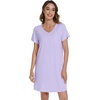 image:imageWiWi Nightgowns for Women Short Sleeve Sleepshirt Pajama Shirt Viscose from bamboo Soft Sleep Dress Vneck Nightshirt SXXLAtaro Purple