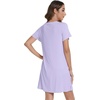 image:imageWiWi Nightgowns for Women Short Sleeve Sleepshirt Pajama Shirt Viscose from bamboo Soft Sleep Dress Vneck Nightshirt SXXLAtaro Purple