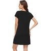 image:imageWiWi Nightgowns for Women Short Sleeve Sleepshirt Pajama Shirt Viscose from bamboo Soft Sleep Dress Vneck Nightshirt SXXLBblack