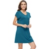 image:imageWiWi Nightgowns for Women Short Sleeve Sleepshirt Pajama Shirt Viscose from bamboo Soft Sleep Dress Vneck Nightshirt SXXLBdark Teal