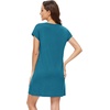 image:imageWiWi Nightgowns for Women Short Sleeve Sleepshirt Pajama Shirt Viscose from bamboo Soft Sleep Dress Vneck Nightshirt SXXLBdark Teal