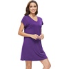 image:imageWiWi Nightgowns for Women Short Sleeve Sleepshirt Pajama Shirt Viscose from bamboo Soft Sleep Dress Vneck Nightshirt SXXLBlilac