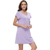 image:imageWiWi Nightgowns for Women Short Sleeve Sleepshirt Pajama Shirt Viscose from bamboo Soft Sleep Dress Vneck Nightshirt SXXLBtaro Purple