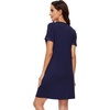 image:imageWiWi Nightgowns for Women Short Sleeve Sleepshirt Pajama Shirt Viscose from bamboo Soft Sleep Dress Vneck Nightshirt SXXLCnavy