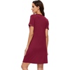 image:imageWiWi Nightgowns for Women Short Sleeve Sleepshirt Pajama Shirt Viscose from bamboo Soft Sleep Dress Vneck Nightshirt SXXLCwine
