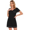 image:imageWiWi Nightgowns for Women Soft Short Sleeve Sleep Nightgown Viscose from Bamboo Night Shirt Sleepwear SXXLAblack
