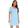 image:imageWiWi Nightgowns for Women Soft Short Sleeve Sleep Nightgown Viscose from Bamboo Night Shirt Sleepwear SXXLApale Blue