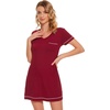 image:imageWiWi Nightgowns for Women Soft Short Sleeve Sleep Nightgown Viscose from Bamboo Night Shirt Sleepwear SXXLAwine Red