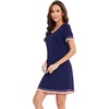 image:imageWiWi Nightgowns for Women Soft Short Sleeve Sleep Nightgown Viscose from Bamboo Night Shirt Sleepwear SXXLBnavy