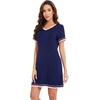 image:imageWiWi Nightgowns for Women Soft Short Sleeve Sleep Nightgown Viscose from Bamboo Night Shirt Sleepwear SXXLBnavy