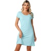 image:imageWiWi Nightgowns for Women Soft Short Sleeve Sleep Nightgown Viscose from Bamboo Night Shirt Sleepwear SXXLCaqua