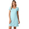 image:imageWiWi Nightgowns for Women Soft Short Sleeve Sleep Nightgown Viscose from Bamboo Night Shirt Sleepwear SXXLCaqua