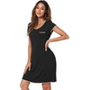 image:imageWiWi Nightgowns for Women Soft Short Sleeve Sleep Nightgown Viscose from Bamboo Night Shirt Sleepwear SXXLCblack