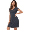 image:imageWiWi Nightgowns for Women Soft Short Sleeve Sleep Nightgown Viscose from Bamboo Night Shirt Sleepwear SXXLCcharcoal