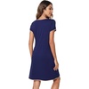 image:imageWiWi Nightgowns for Women Soft Short Sleeve Sleep Nightgown Viscose from Bamboo Night Shirt Sleepwear SXXLCnavy