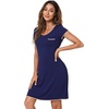 image:imageWiWi Nightgowns for Women Soft Short Sleeve Sleep Nightgown Viscose from Bamboo Night Shirt Sleepwear SXXLCnavy