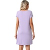 image:imageWiWi Nightgowns for Women Soft Short Sleeve Sleep Nightgown Viscose from Bamboo Night Shirt Sleepwear SXXLCtaro Purple