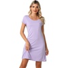 image:imageWiWi Nightgowns for Women Soft Short Sleeve Sleep Nightgown Viscose from Bamboo Night Shirt Sleepwear SXXLCtaro Purple