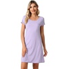 image:imageWiWi Nightgowns for Women Soft Short Sleeve Sleep Nightgown Viscose from Bamboo Night Shirt Sleepwear SXXLCtaro Purple