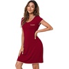 image:imageWiWi Nightgowns for Women Soft Short Sleeve Sleep Nightgown Viscose from Bamboo Night Shirt Sleepwear SXXLCwine Red