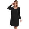 image:imageWiWi Nightgowns for Women Soft Short Sleeve Sleep Nightgown Viscose from Bamboo Night Shirt Sleepwear SXXLDblack