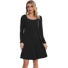 image:imageWiWi Nightgowns for Women Soft Short Sleeve Sleep Nightgown Viscose from Bamboo Night Shirt Sleepwear SXXLDblack