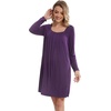 image:imageWiWi Nightgowns for Women Soft Short Sleeve Sleep Nightgown Viscose from Bamboo Night Shirt Sleepwear SXXLDdark Purple