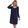 image:imageWiWi Nightgowns for Women Soft Short Sleeve Sleep Nightgown Viscose from Bamboo Night Shirt Sleepwear SXXLDnavy