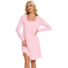 image:imageWiWi Nightgowns for Women Soft Short Sleeve Sleep Nightgown Viscose from Bamboo Night Shirt Sleepwear SXXLDpink