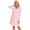 image:imageWiWi Nightgowns for Women Soft Short Sleeve Sleep Nightgown Viscose from Bamboo Night Shirt Sleepwear SXXLDpink