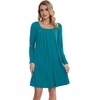 image:imageWiWi Nightgowns for Women Soft Short Sleeve Sleep Nightgown Viscose from Bamboo Night Shirt Sleepwear SXXLDteal Blue