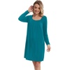 image:imageWiWi Nightgowns for Women Soft Short Sleeve Sleep Nightgown Viscose from Bamboo Night Shirt Sleepwear SXXLDteal Blue