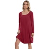 image:imageWiWi Nightgowns for Women Soft Short Sleeve Sleep Nightgown Viscose from Bamboo Night Shirt Sleepwear SXXLDwine
