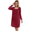 image:imageWiWi Nightgowns for Women Soft Short Sleeve Sleep Nightgown Viscose from Bamboo Night Shirt Sleepwear SXXLDwine
