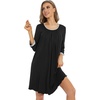 image:imageWiWi Nightgowns for Women Soft Short Sleeve Sleep Nightgown Viscose from Bamboo Night Shirt Sleepwear SXXLEblack
