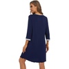 image:imageWiWi Nightgowns for Women Soft Short Sleeve Sleep Nightgown Viscose from Bamboo Night Shirt Sleepwear SXXLEnavy