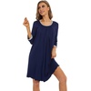 image:imageWiWi Nightgowns for Women Soft Short Sleeve Sleep Nightgown Viscose from Bamboo Night Shirt Sleepwear SXXLEnavy
