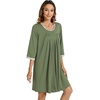 image:imageWiWi Nightgowns for Women Soft Short Sleeve Sleep Nightgown Viscose from Bamboo Night Shirt Sleepwear SXXLEolive Green