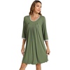 image:imageWiWi Nightgowns for Women Soft Short Sleeve Sleep Nightgown Viscose from Bamboo Night Shirt Sleepwear SXXLEolive Green