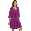 image:imageWiWi Nightgowns for Women Soft Short Sleeve Sleep Nightgown Viscose from Bamboo Night Shirt Sleepwear SXXLEpurplish Red
